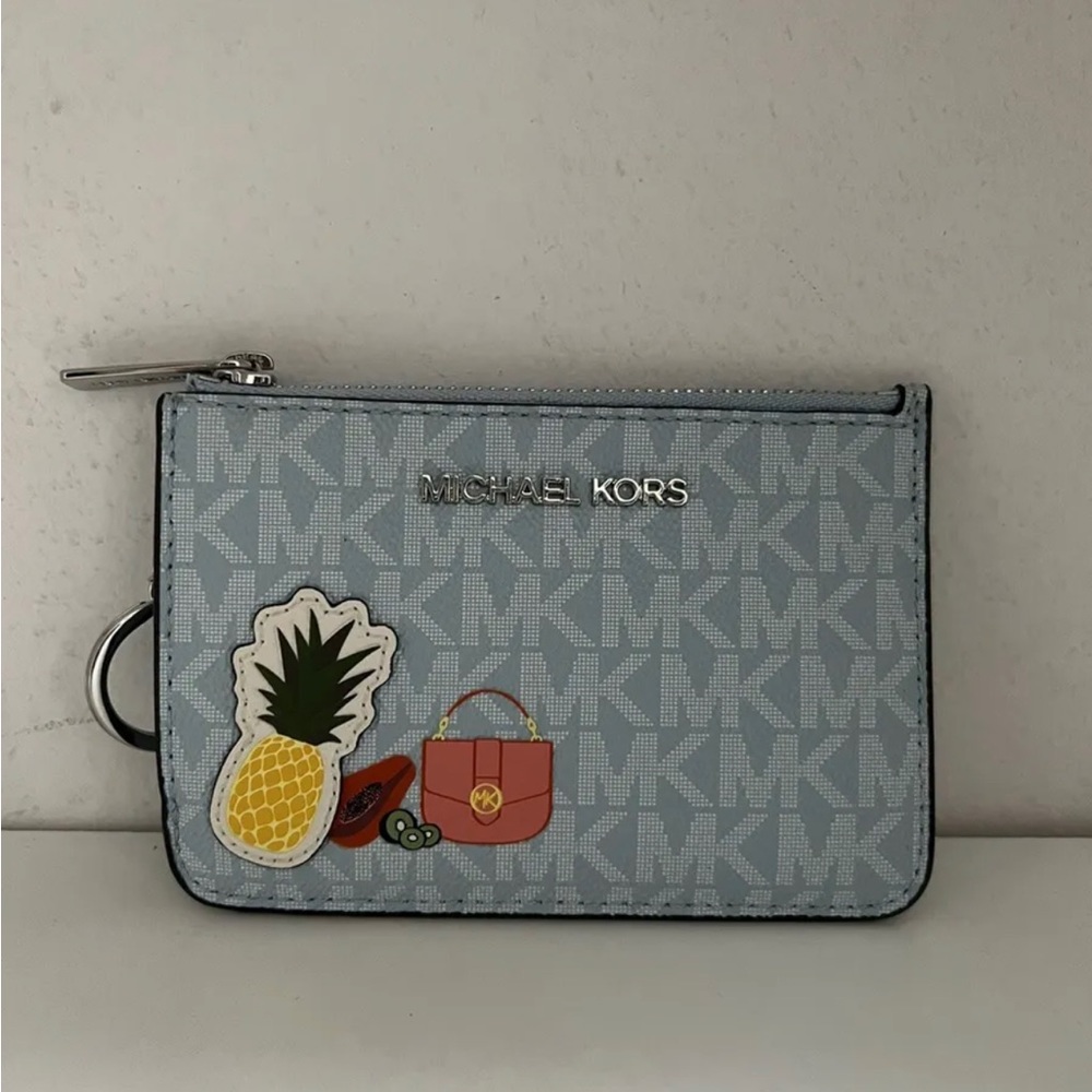 Limited edition pale blue michael kors keyring wallet